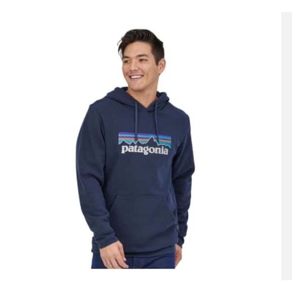 Patagonia Hoodie Mens MED Blue Sweatshirt P6 Logo Uprisal Hiking Outdoor Camping - Picture 1 of 13